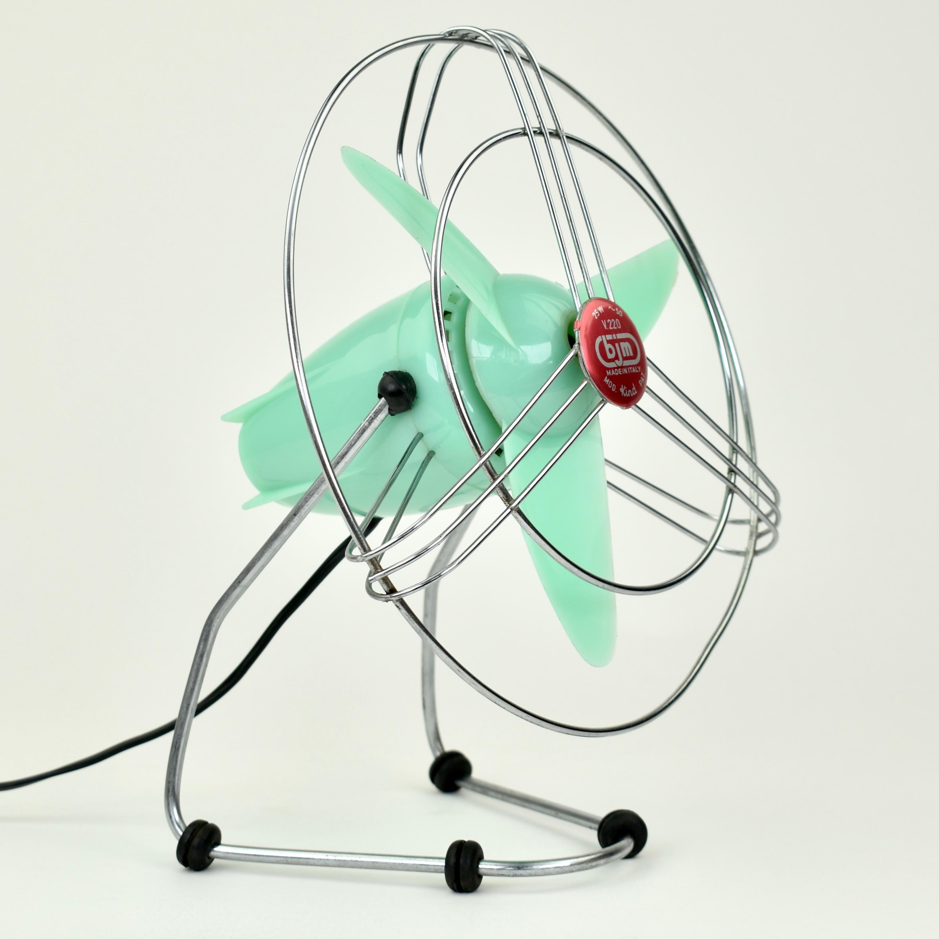 Metà XX secolo Ventilatore da tavolo italiano Atomic Age Greene & Greene di BJM in vendita