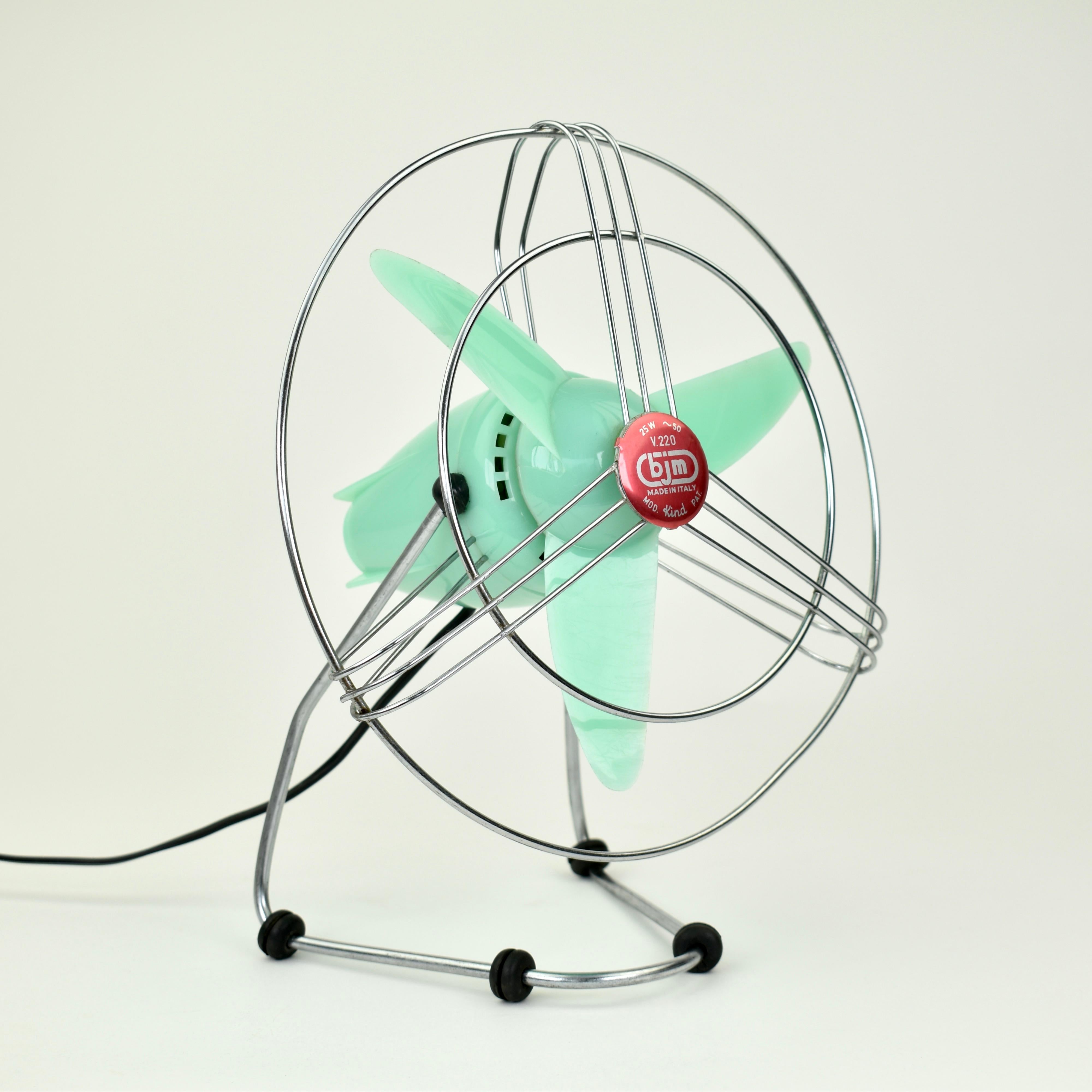 Metallo Ventilatore da tavolo italiano Atomic Age Greene & Greene di BJM in vendita