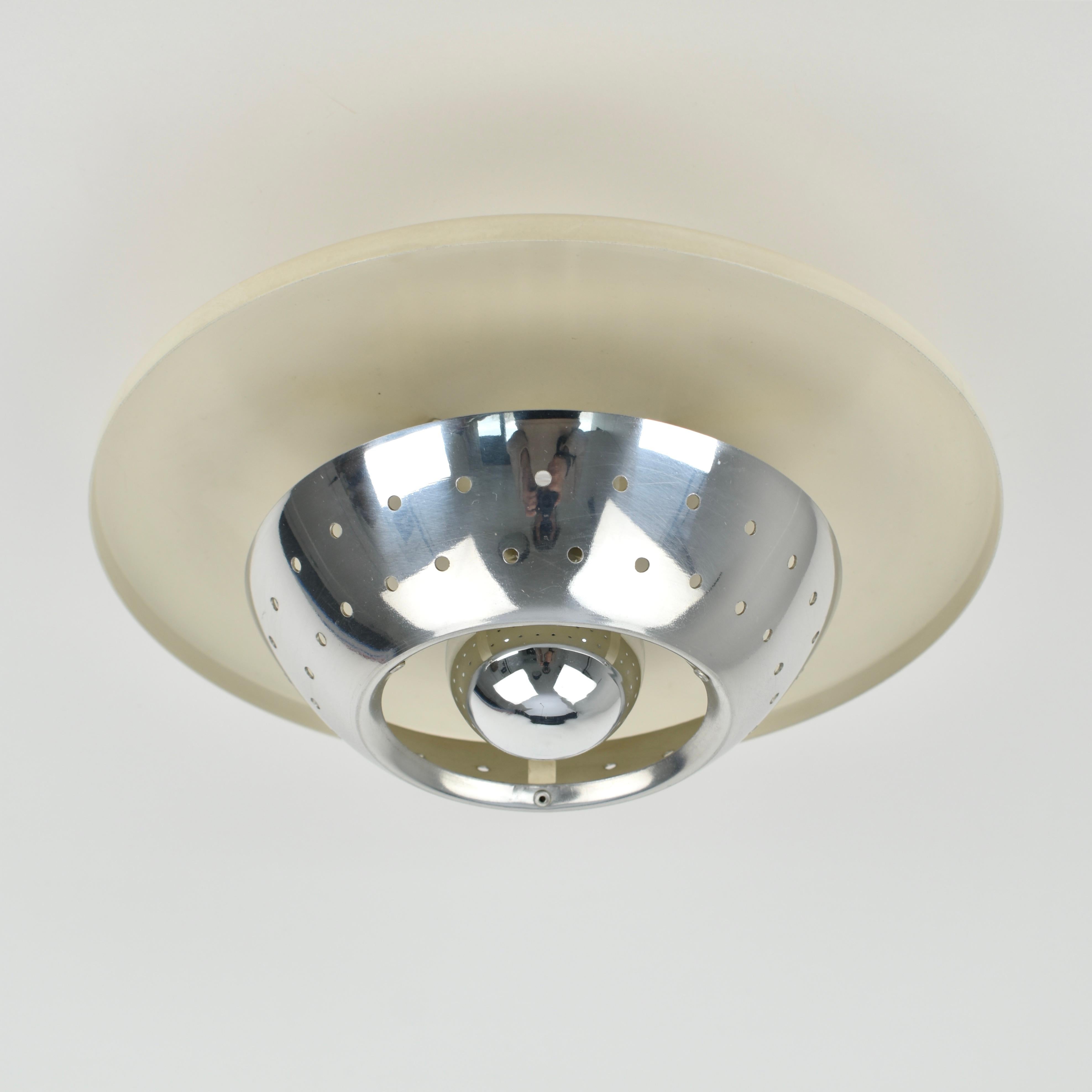 Space Age Atomic Age perforated Flush Mount 1950s For Sale