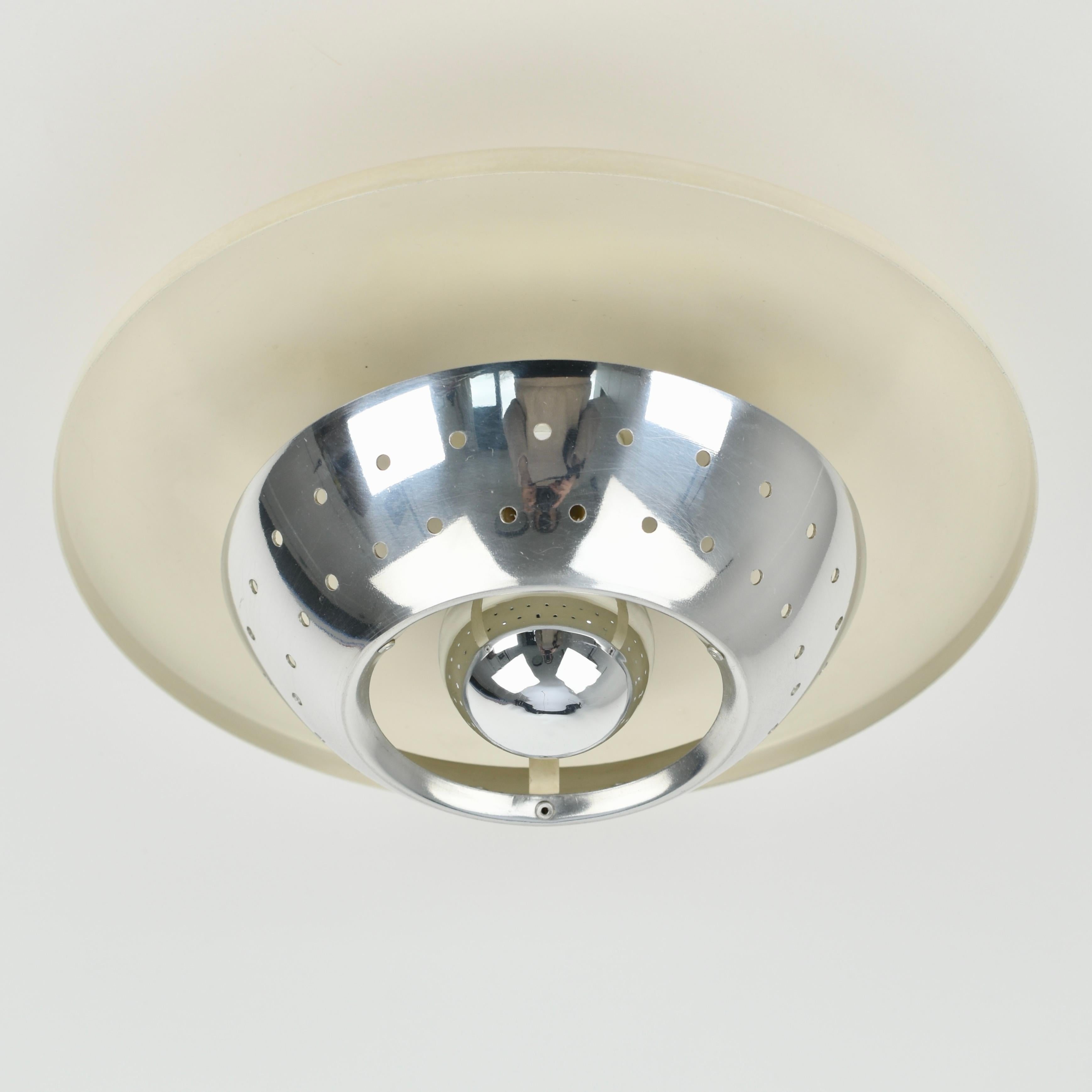 Dutch Atomic Age perforated Flush Mount 1950s For Sale