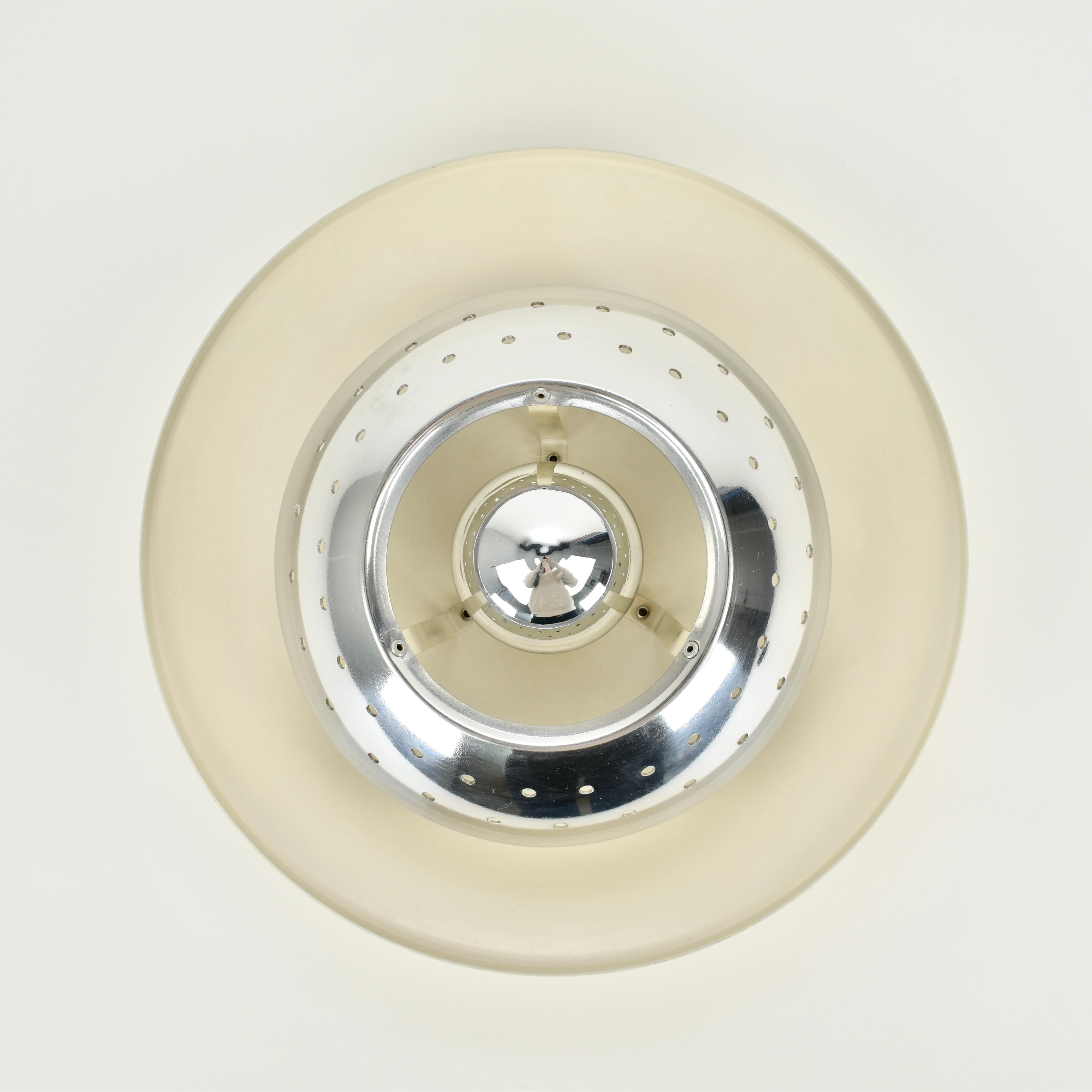Mid-20th Century Atomic Age perforated Flush Mount 1950s For Sale