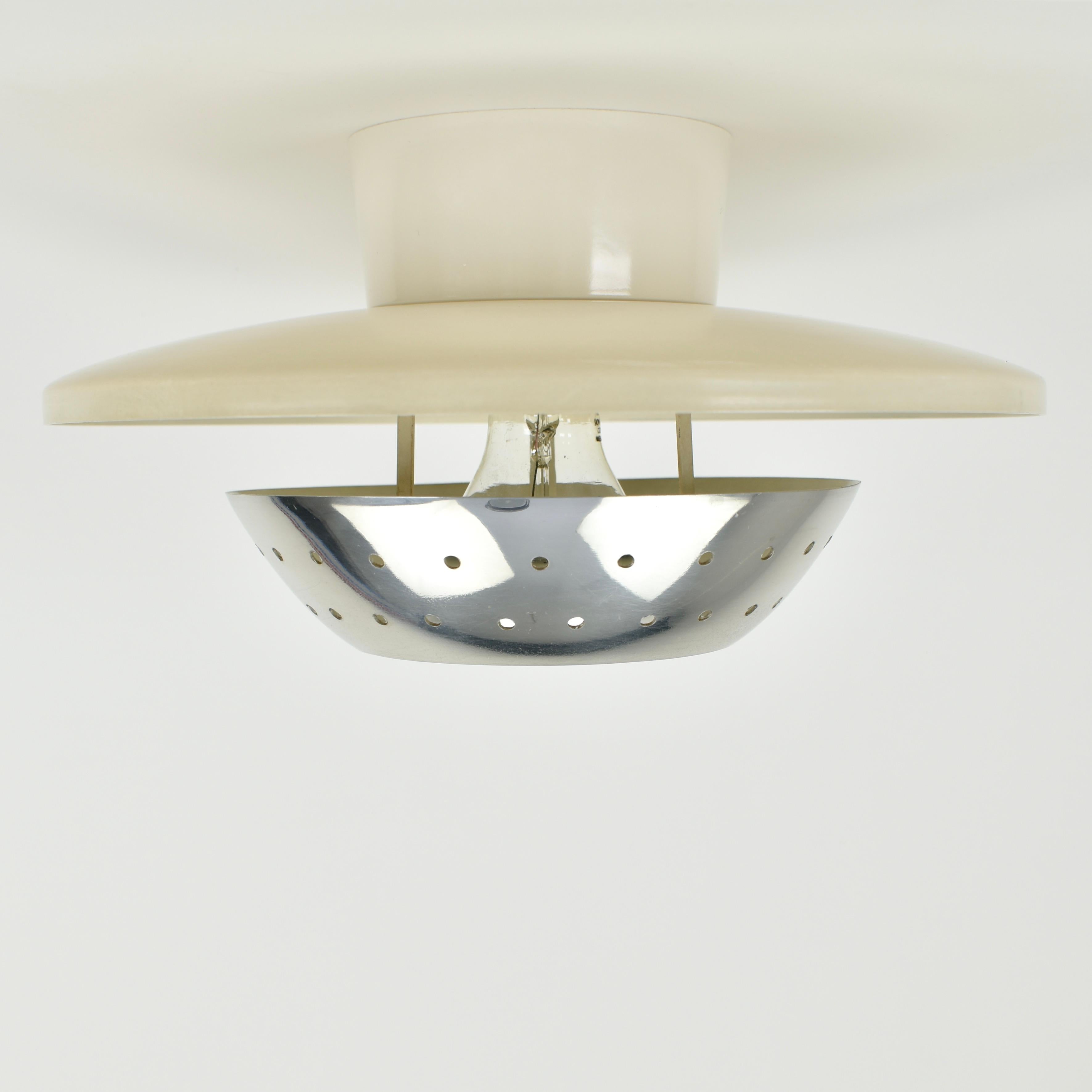 Atomic Age perforated Flush Mount 1950s For Sale 1