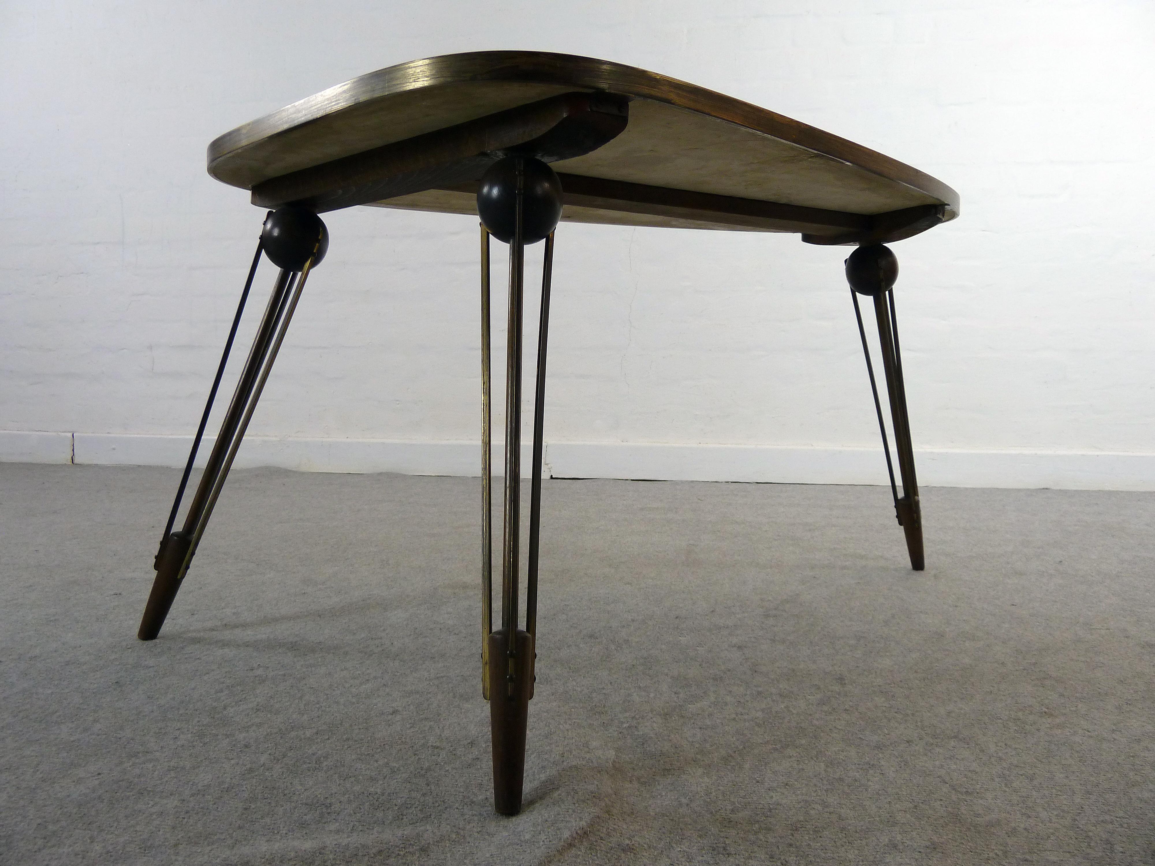 Mid-Century Modern Atomic Age Sputnik Freeform Glas Mosaic Table by Berthold  Muller- Oerlinghausen For Sale