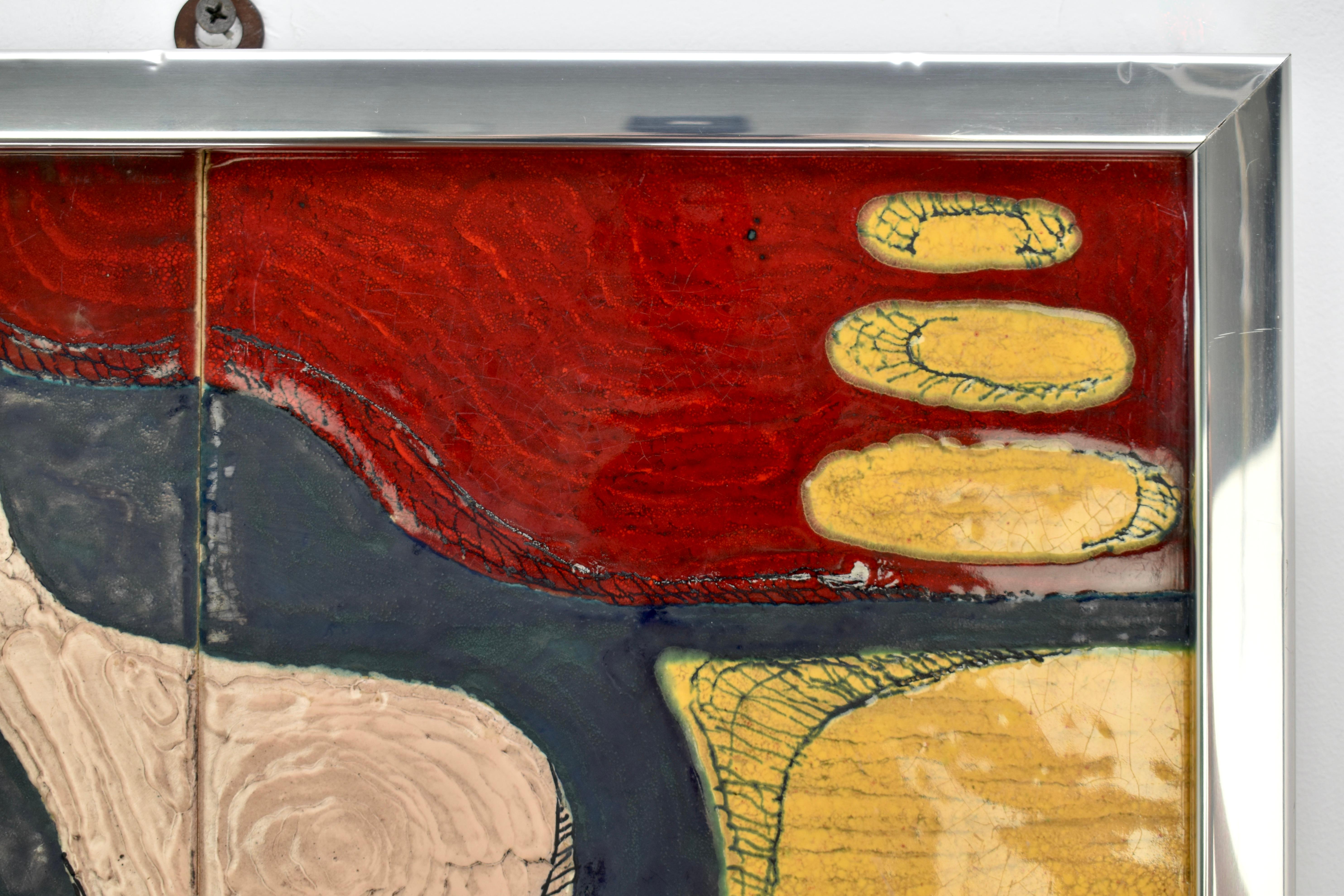 Italian Atomic Age Tile Tableau, Italy 1970s For Sale