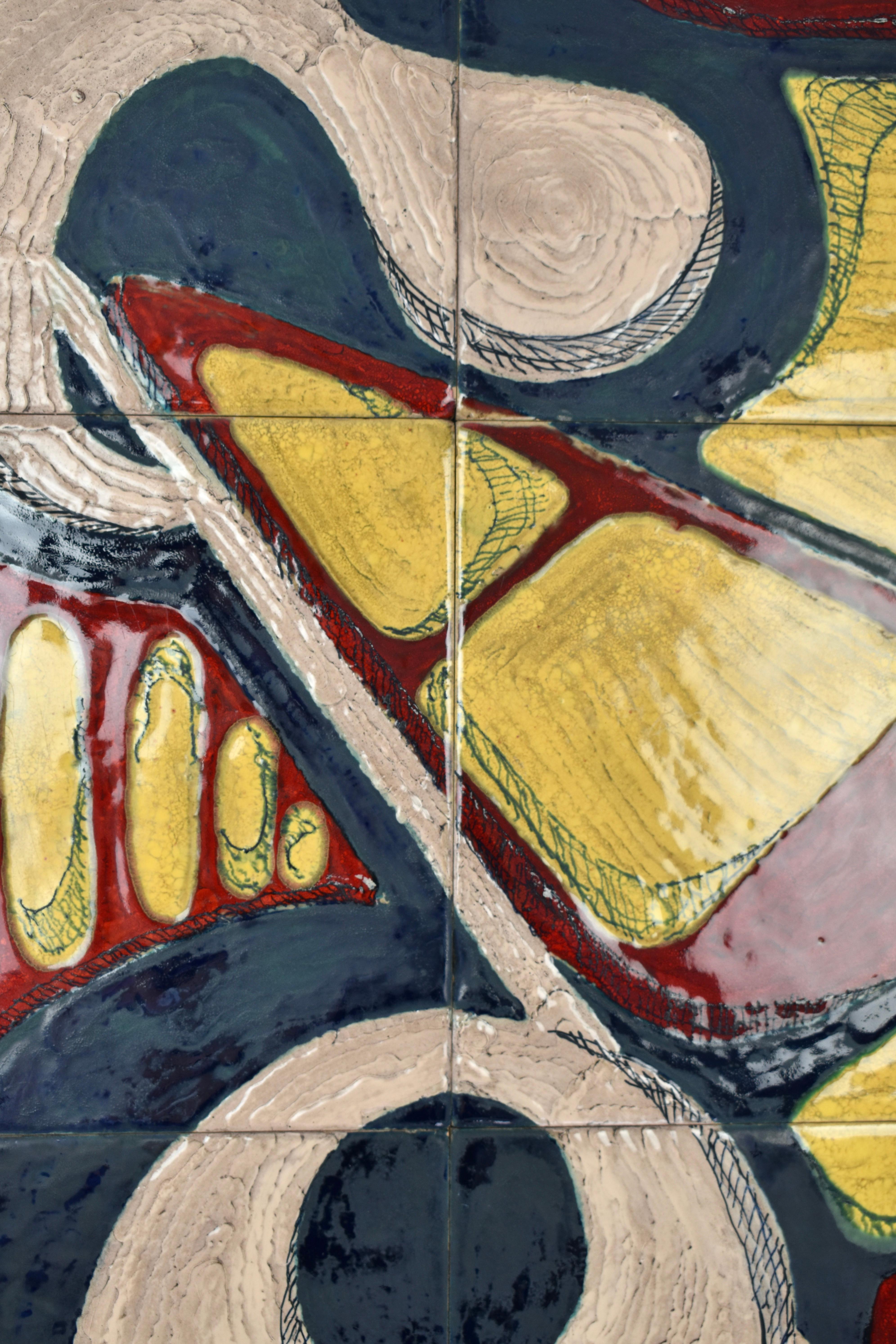 Atomic Age Tile Tableau, Italy 1970s In Good Condition For Sale In AMSTERDAM, NL