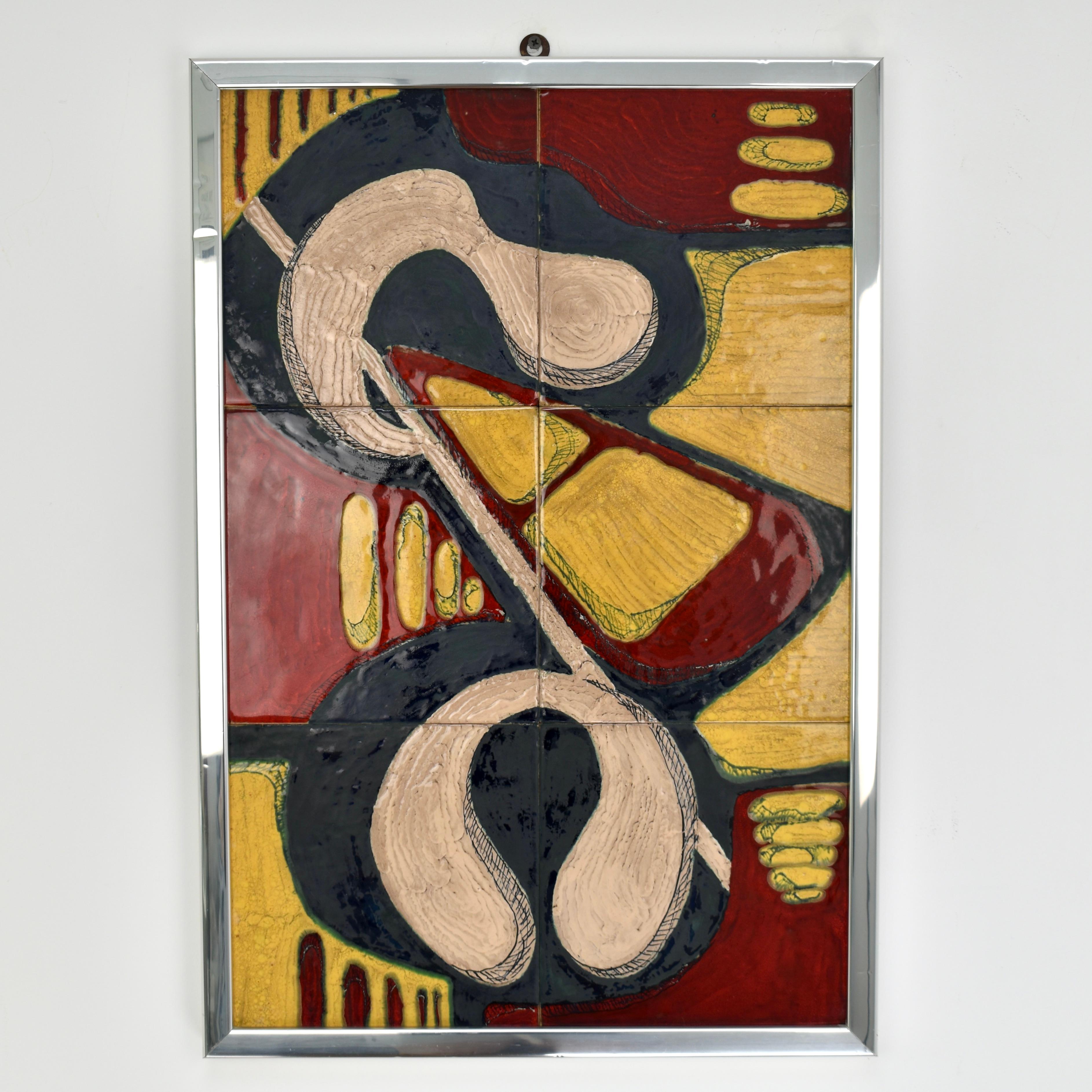 Atomic Age Tile Tableau, Italy 1970s For Sale 1