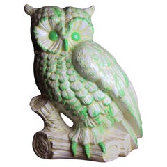 Atomic Age Vintage Green Ceramic Owl