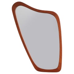 Atomic Asymmetrical Teak Framed Wall Mirror