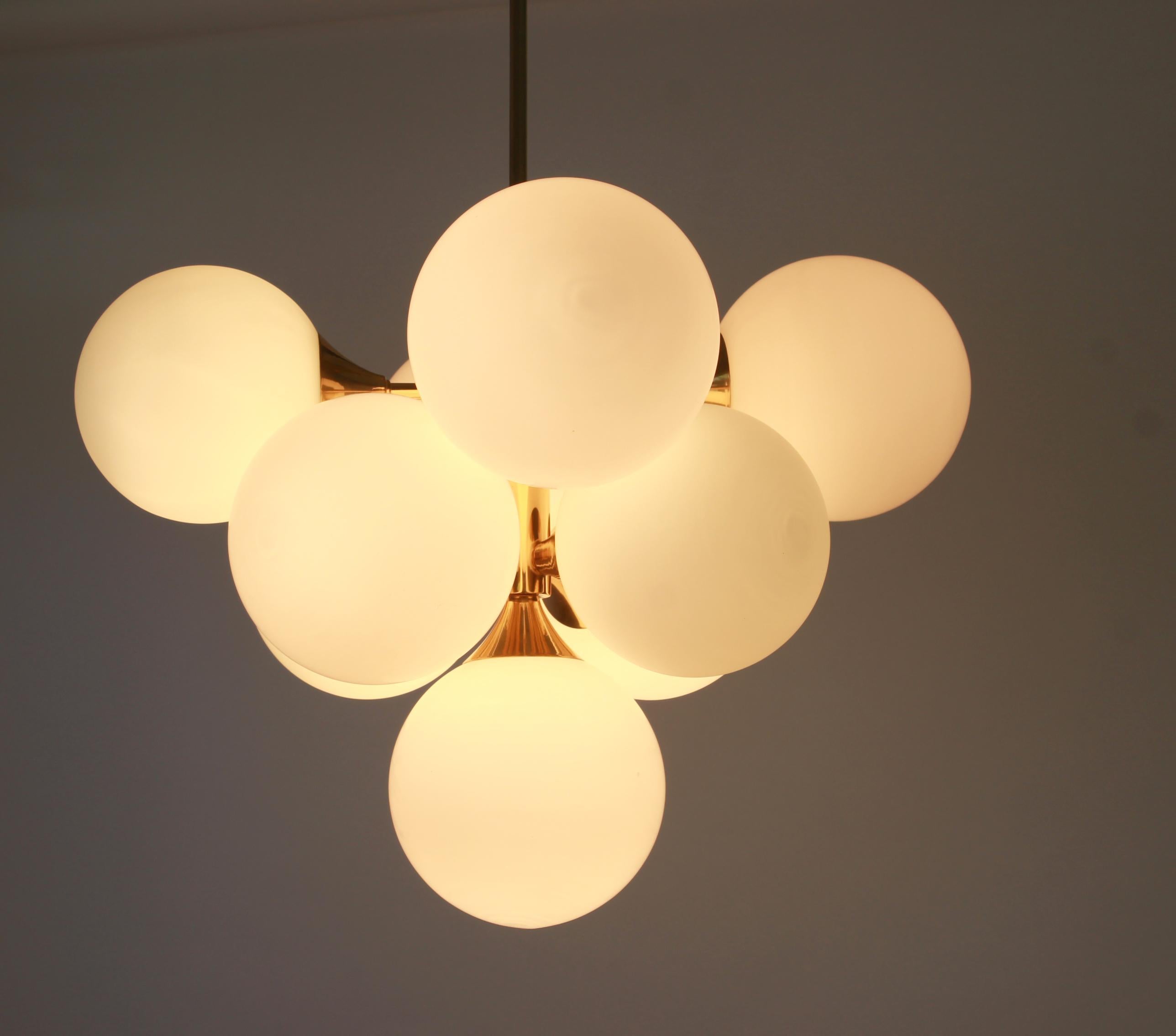 Atomic Brass Chandelier by Kaiser, Germany, 1960s 1