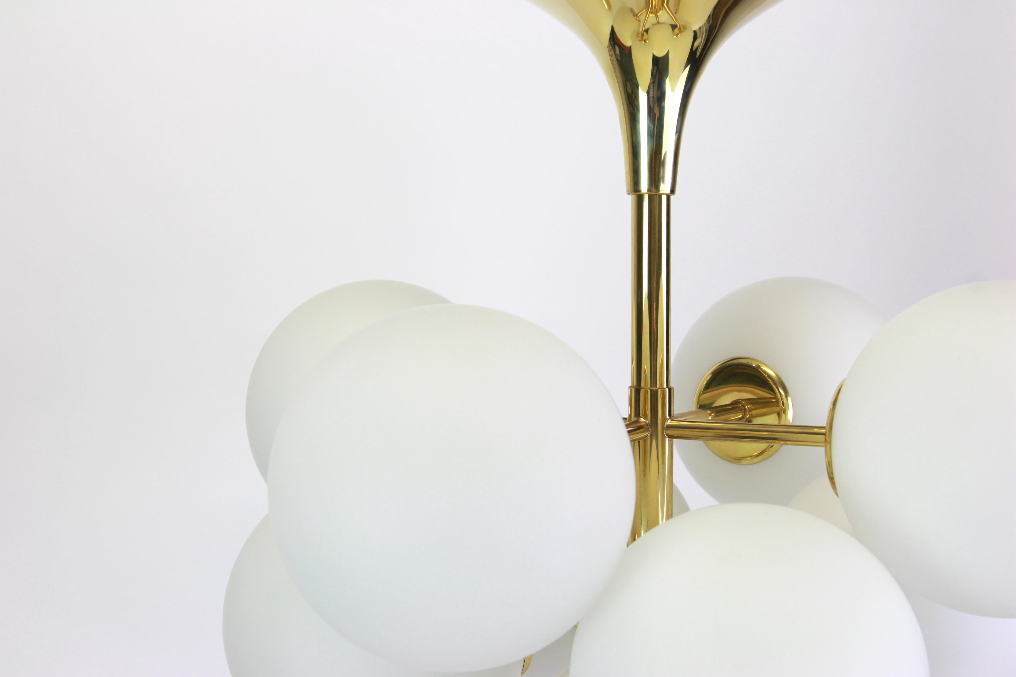 German Atomic Brass Chandelier, Switzerland, 1960s For Sale