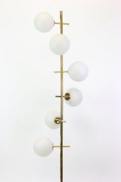 Atomic Brass Floor Lamp by Max Bill for Temde, Switzerland, 1960s