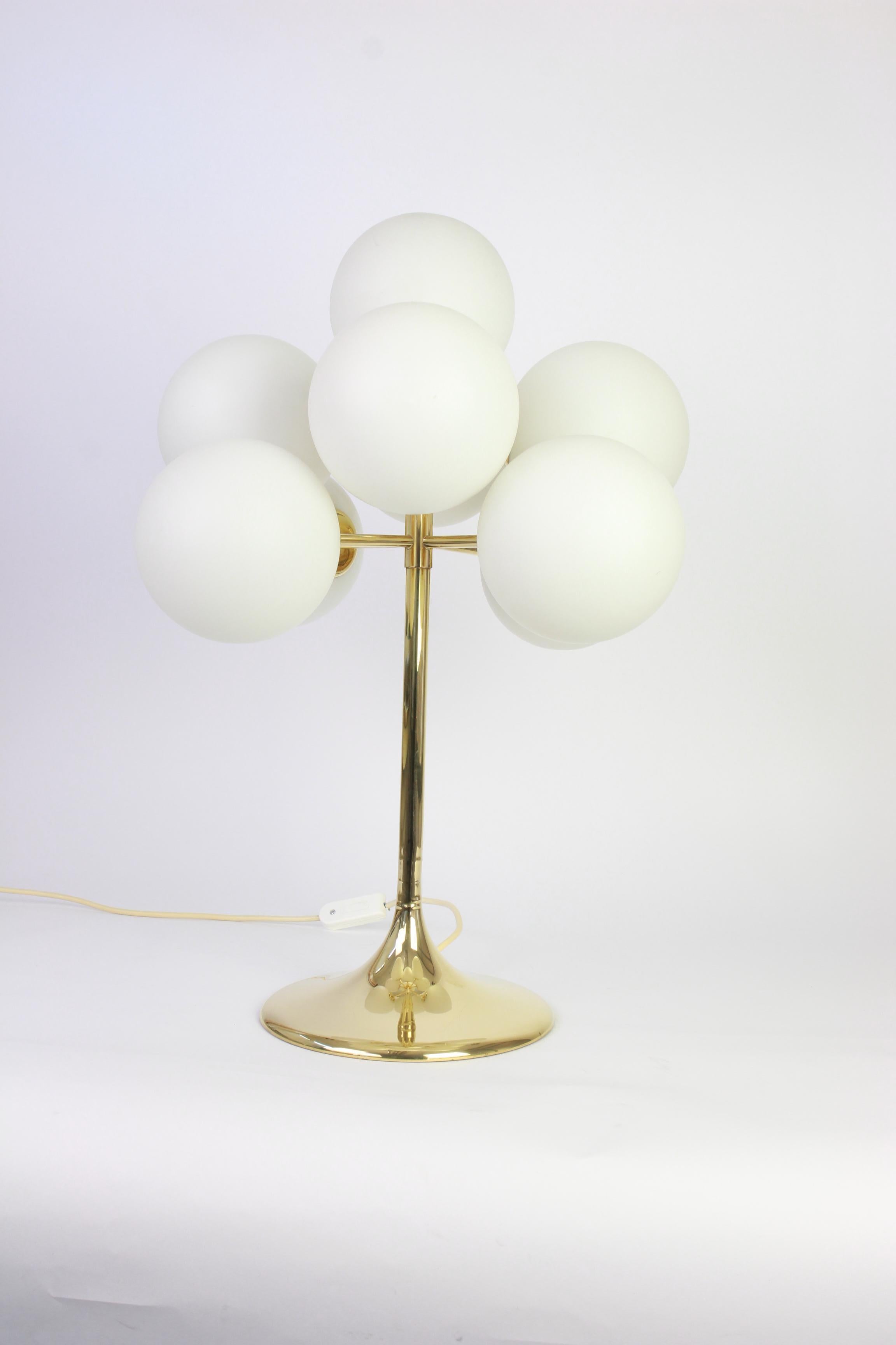 Mid-Century Modern Atomic Brass Table Lamp, Switzerland, 1960s For Sale