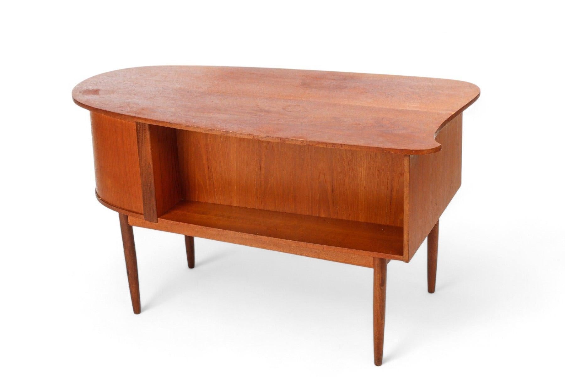 Danish Atomic Bullet Shaped Writing Desk in Teak For Sale