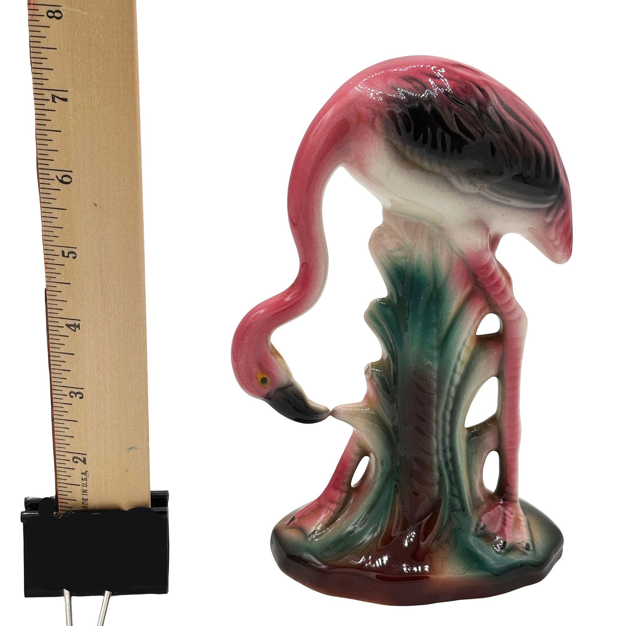 Atomic California Pottery Ceramic Grazing Tropical Pink Flamingo Figurine Statue For Sale 4