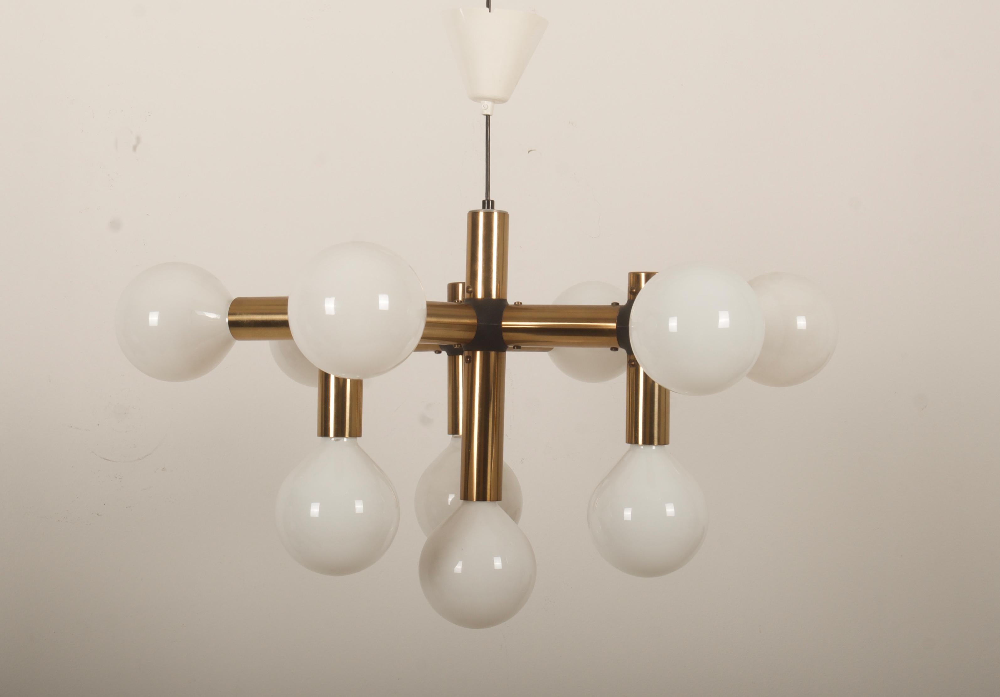 Mid-Century Modern Atomic Chnadelier by Trix & Robert Haussmann For Swiss Lamp International For Sale