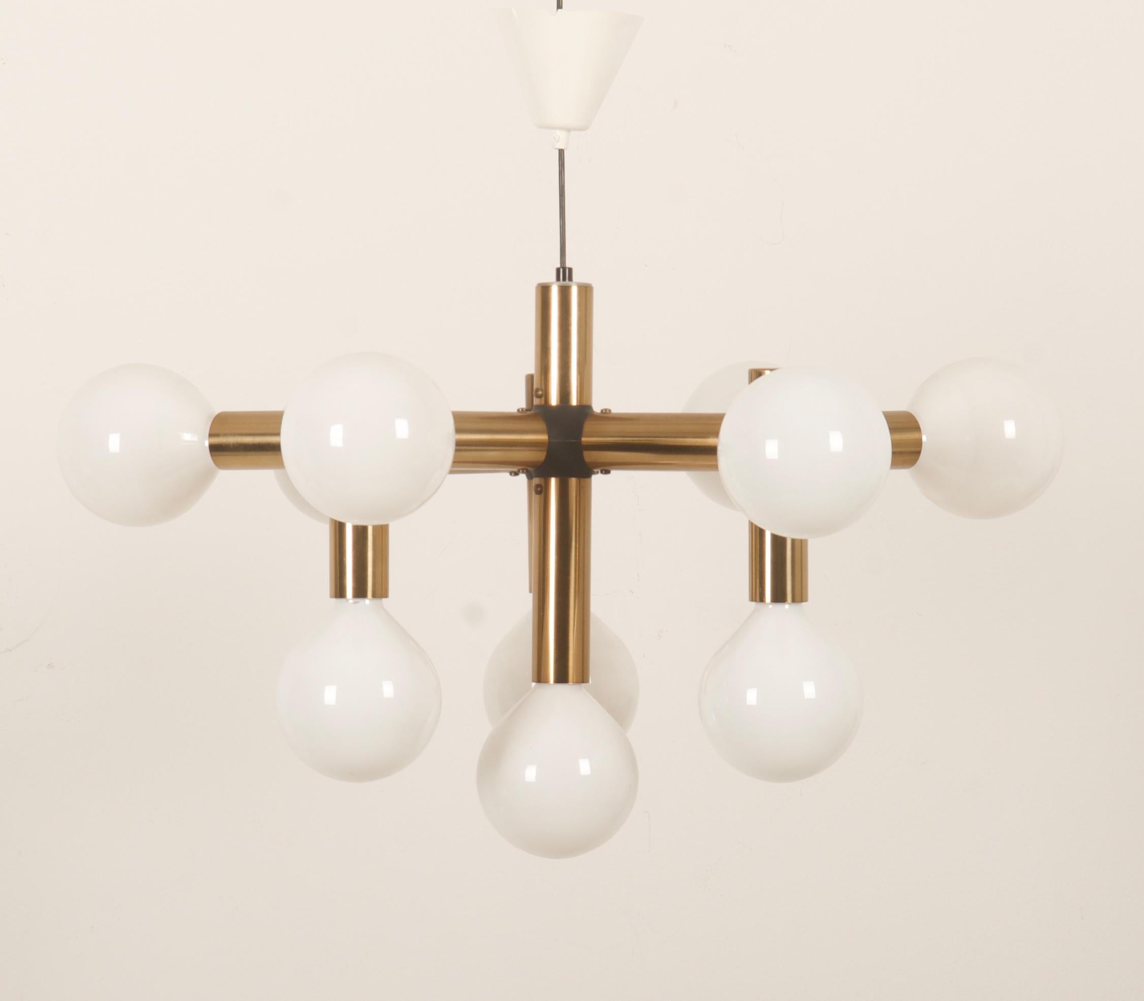 Late 20th Century Atomic Chnadelier by Trix & Robert Haussmann For Swiss Lamp International For Sale