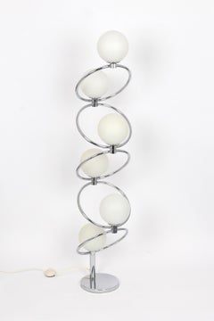 Atomic Chrome Floor Lamp by E. R. Nele for Temde, Switzerland, 1960s
