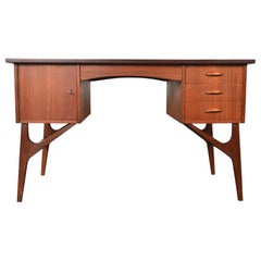 Atomic Danish Modern Writing Desk In Teak