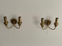 Atomic Design Brass Pair of Sconces by N Leuchten, 1950s, Germany