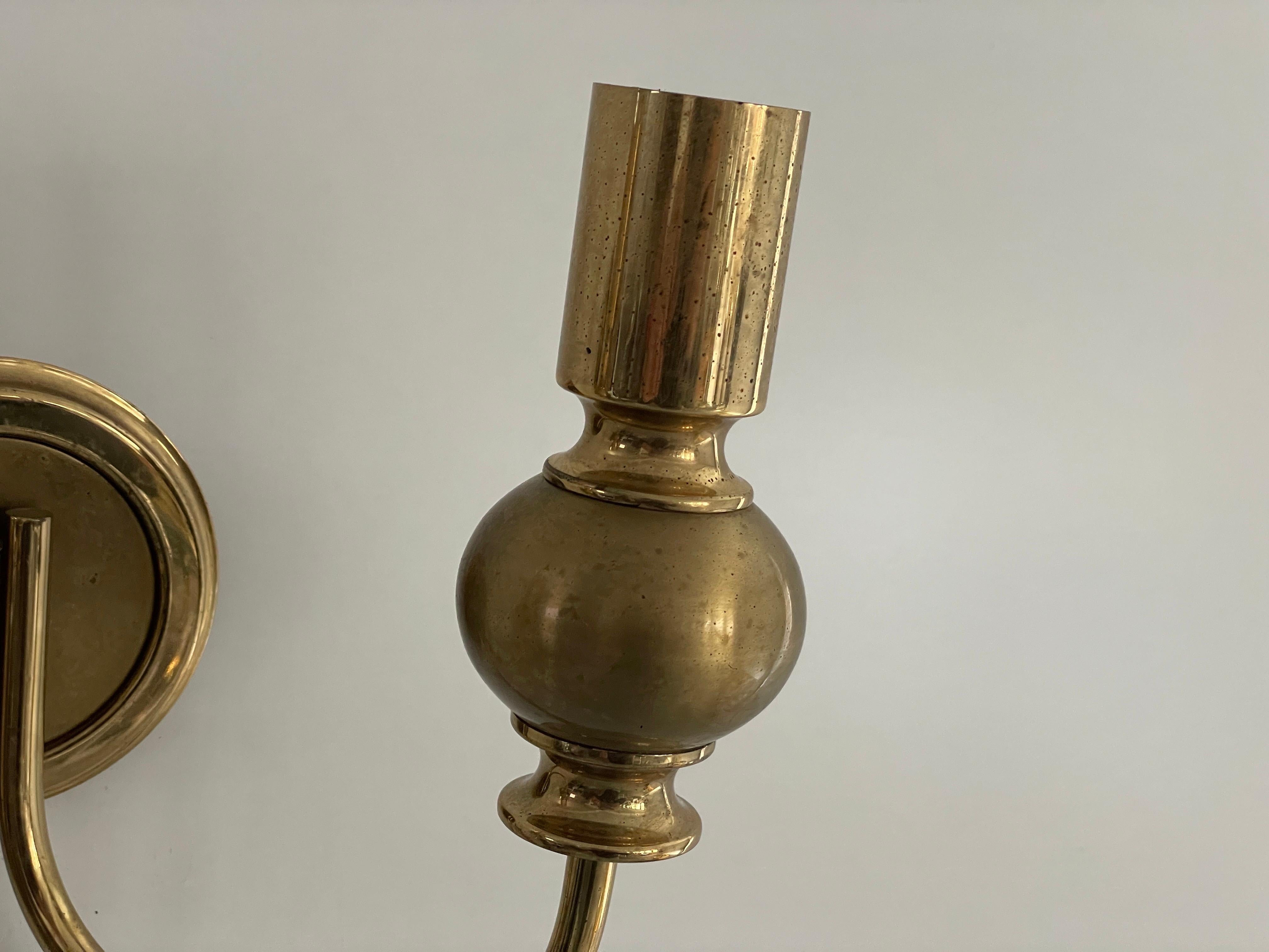Atomic Design Brass Pair of Sconces by N Leuchten, 1950s, Germany For Sale 2