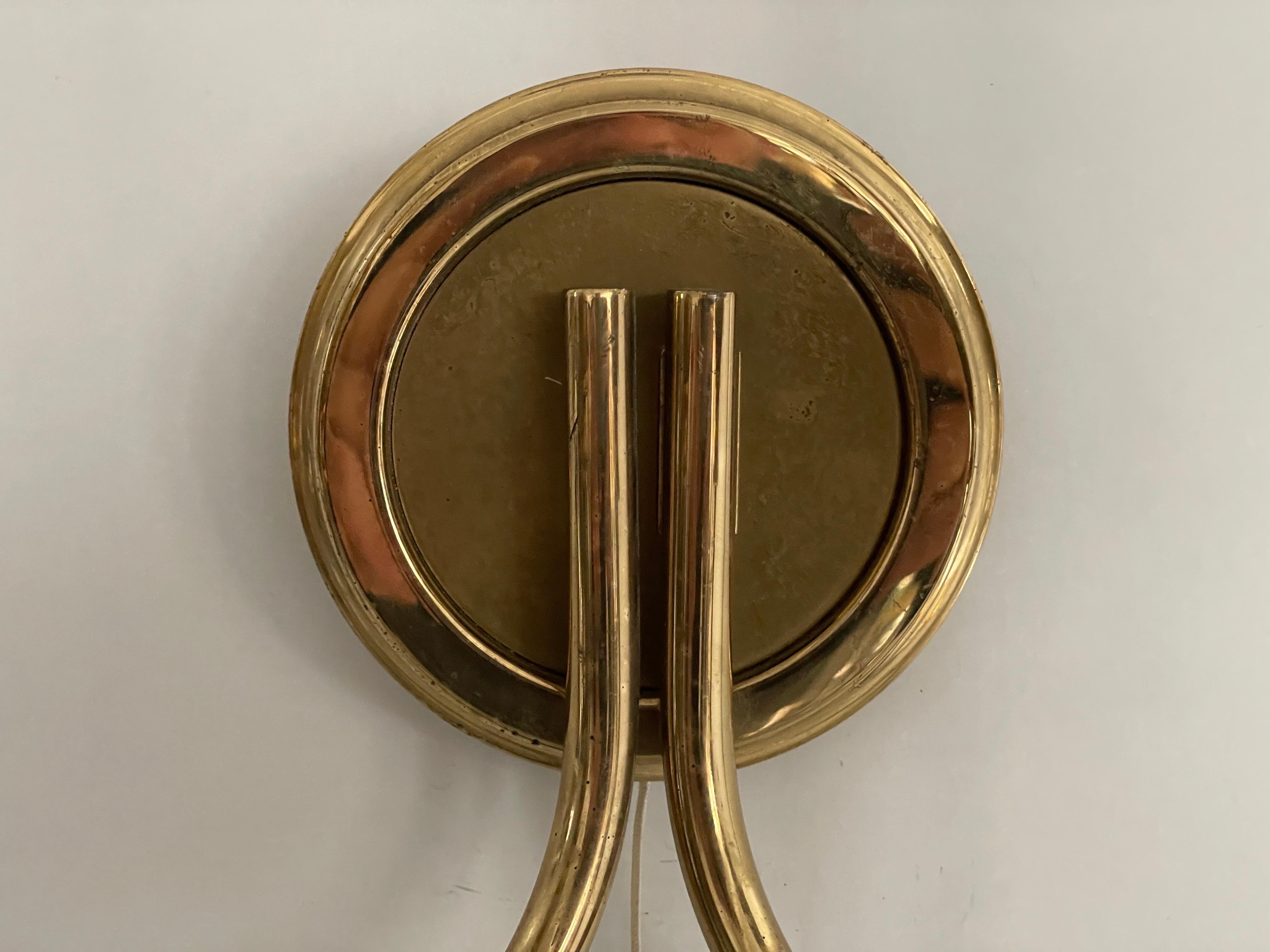 Atomic Design Brass Pair of Sconces by N Leuchten, 1950s, Germany For Sale 3