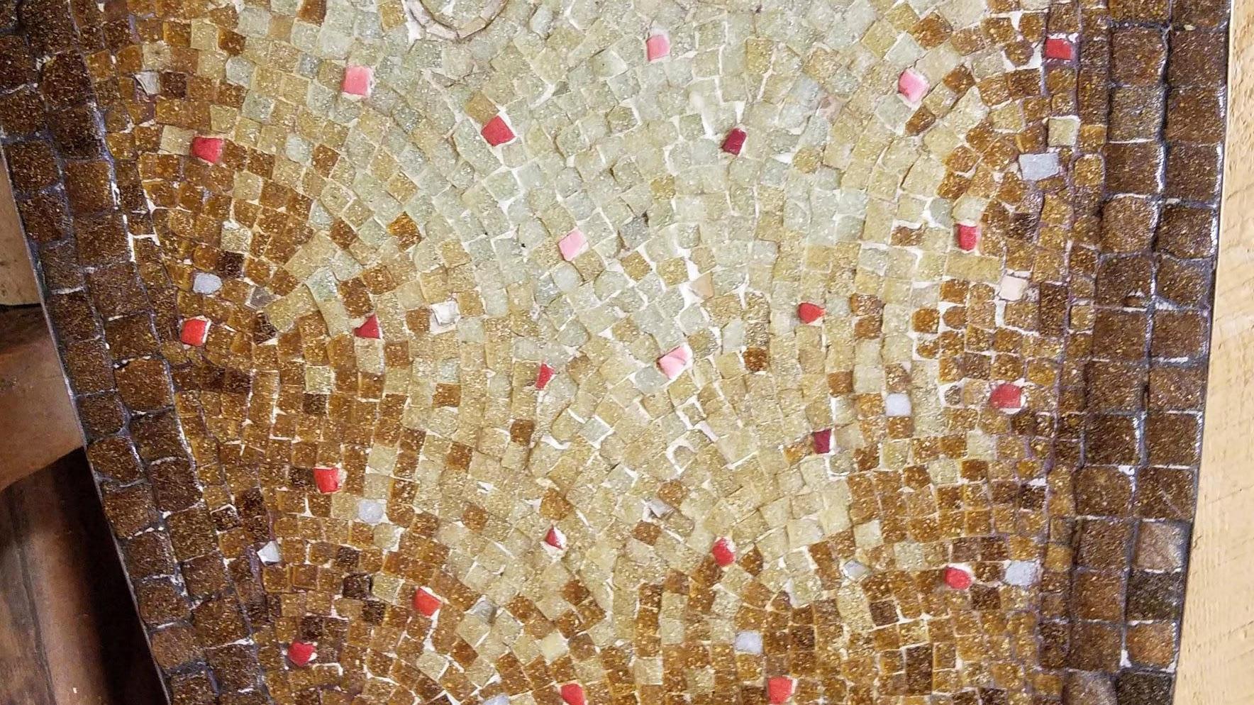 Turned Atomic Design Mosaic Tile Coffee Table by Genaro Alvarez, circa 1955