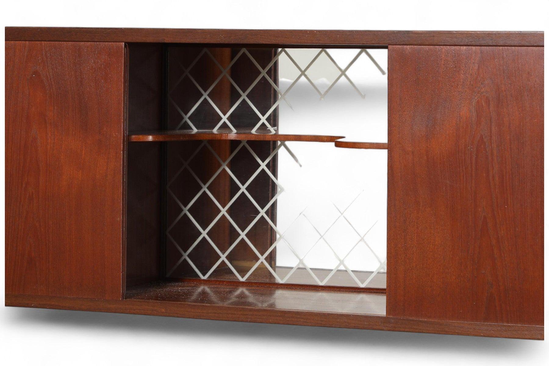Danish Atomic Double Tiered High Sideboard in Teak For Sale
