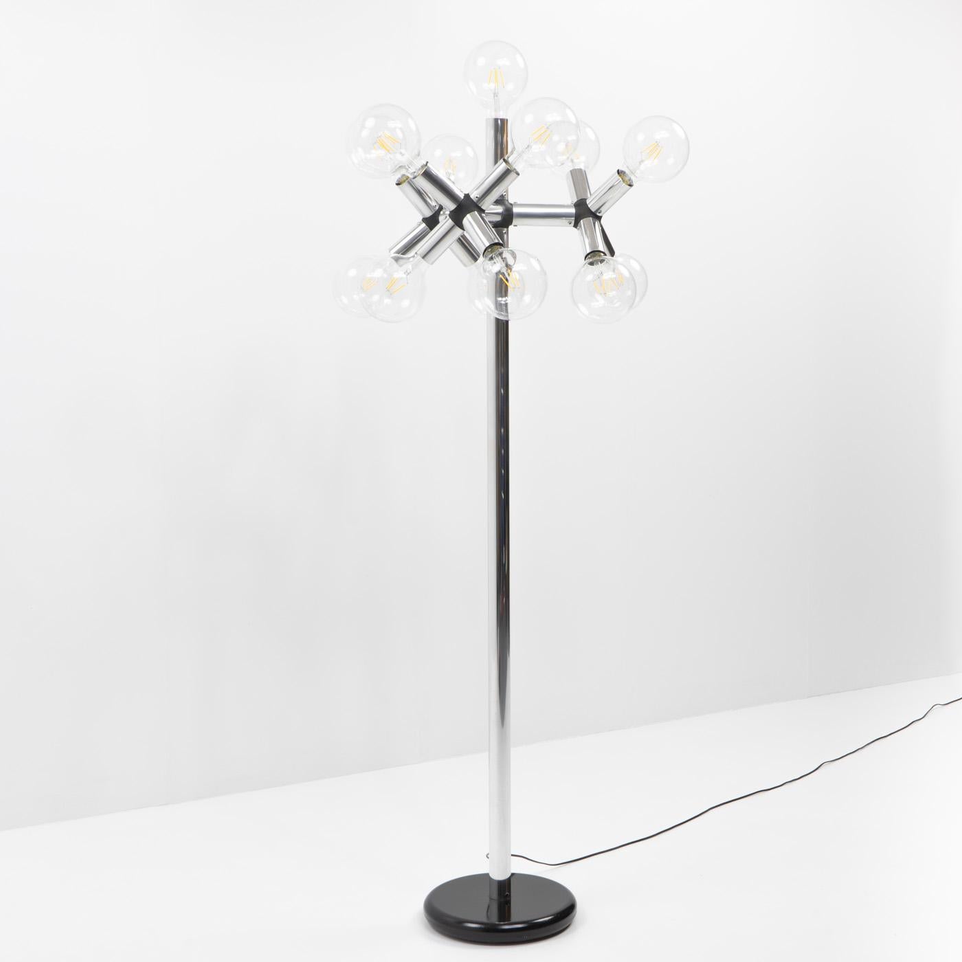 Atomic-Stehlampe von Haussmann für Swisslamps International, 1980er Jahre im Zustand „Gut“ im Angebot in Renens, CH