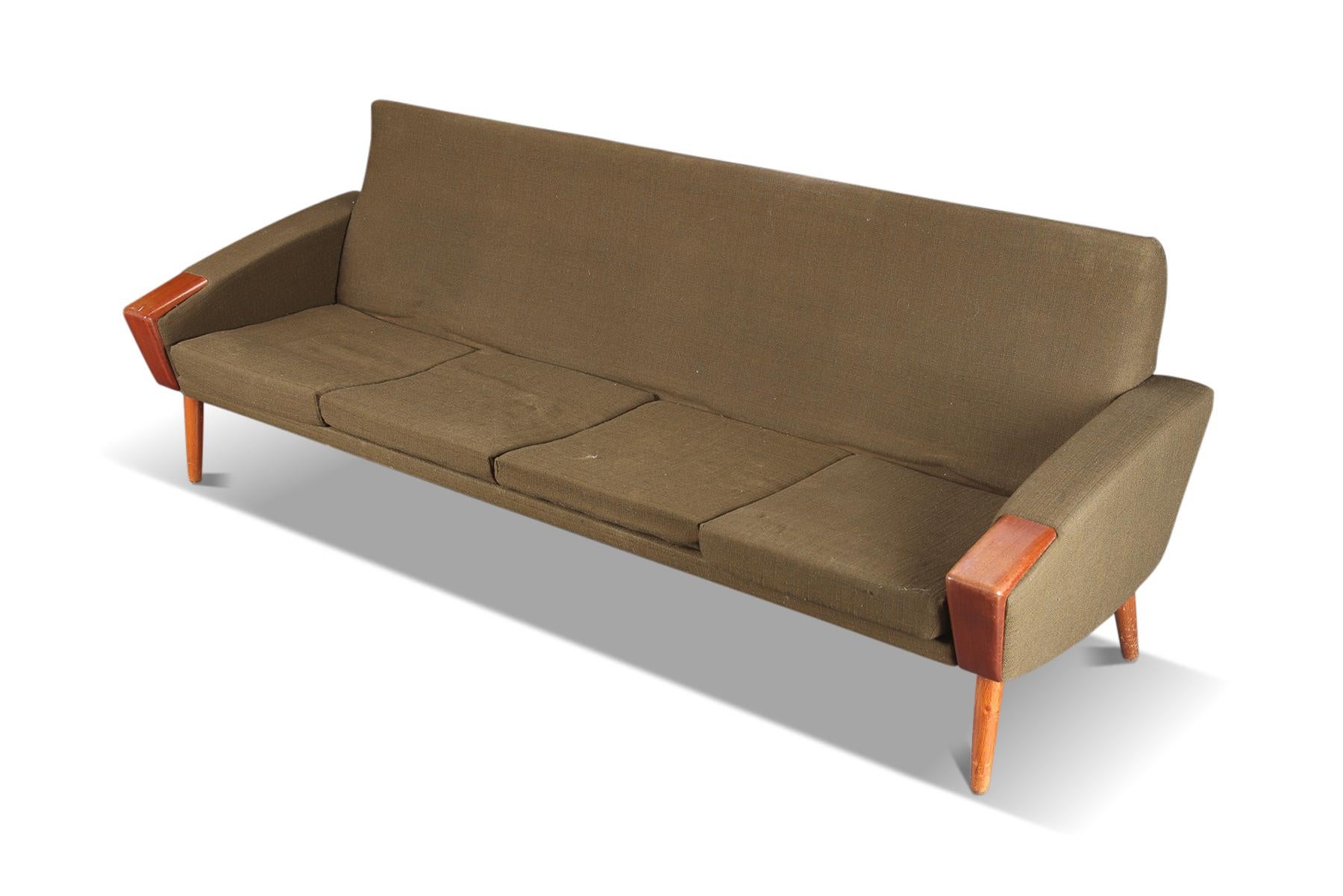 Mid-Century Modern Atomic Four Seater Danish Sofa by Bramin