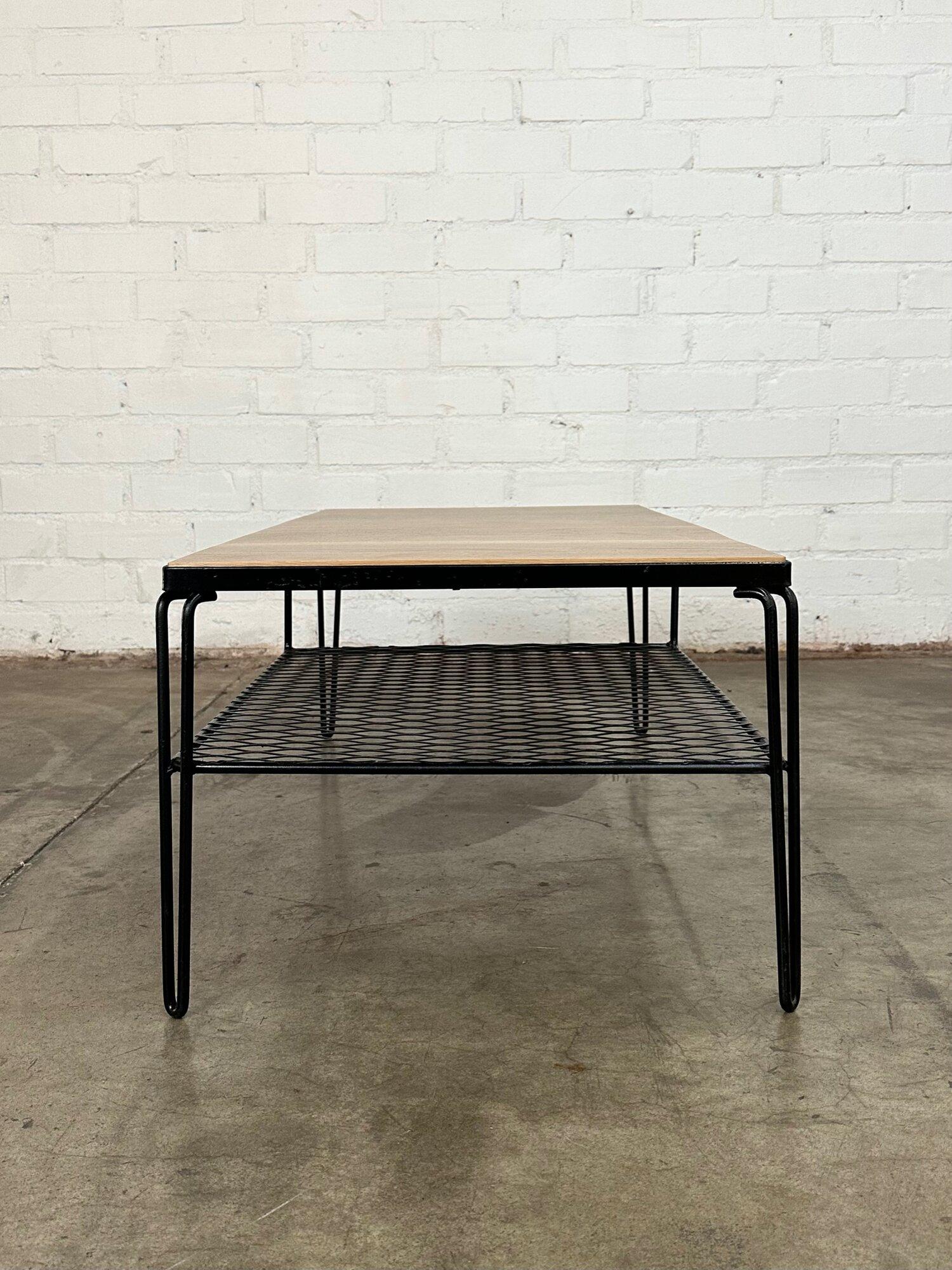 Atomic iron and oak coffee table For Sale 1