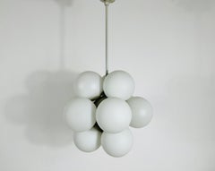 Atomic Kaiser Midcentury White 12- Arm Space Age Chandelier, 1960s, Germany