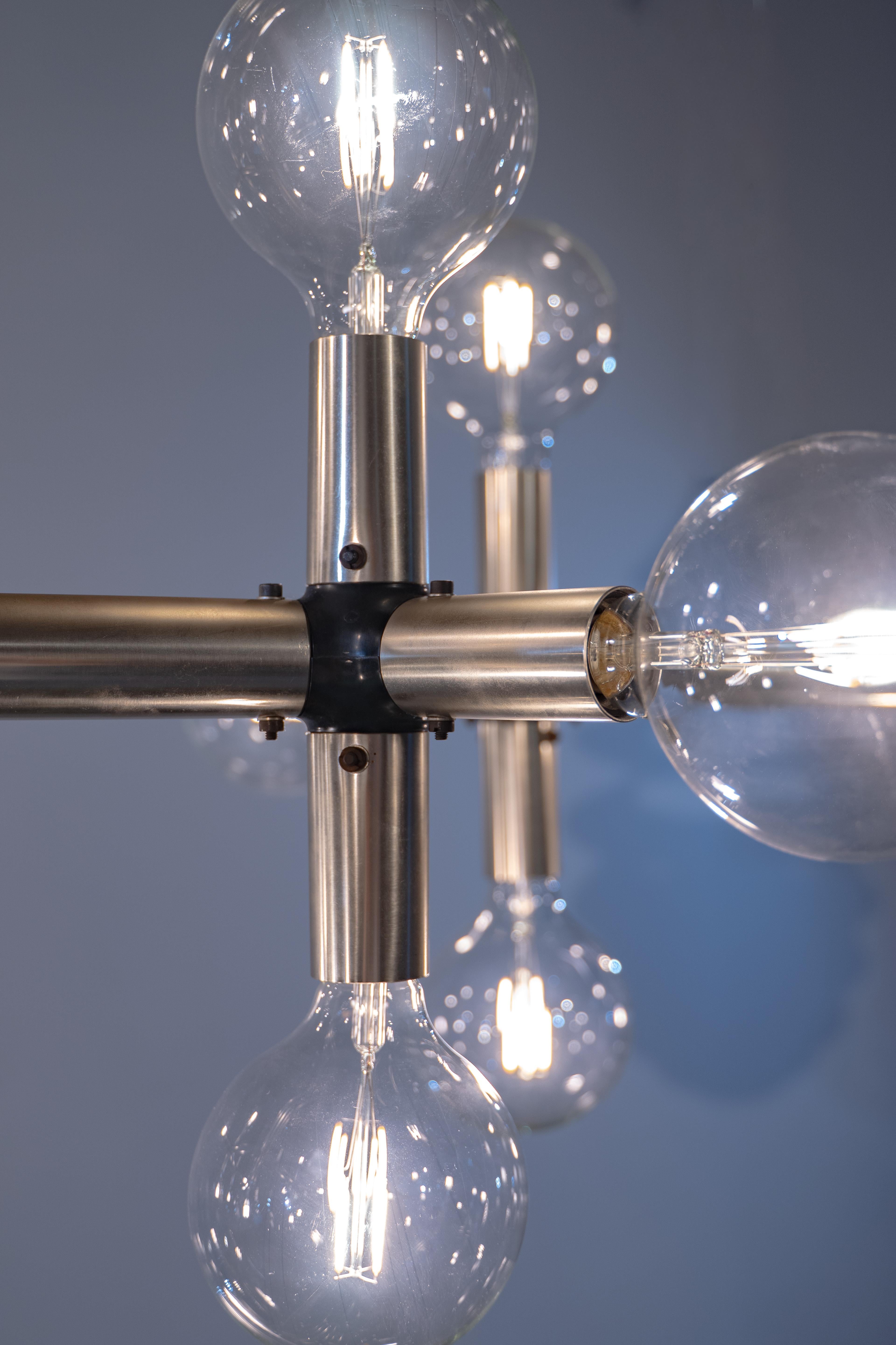 Lámpara Atómica Escultura de Techo Trix & Robert Haussmann Lámpara Sputnik Design Moderno de mediados de siglo en venta