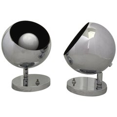 Vintage Atomic Mid-Century Modern Articulating Eyeball Spot Lamps by OMI Koch & Lowy