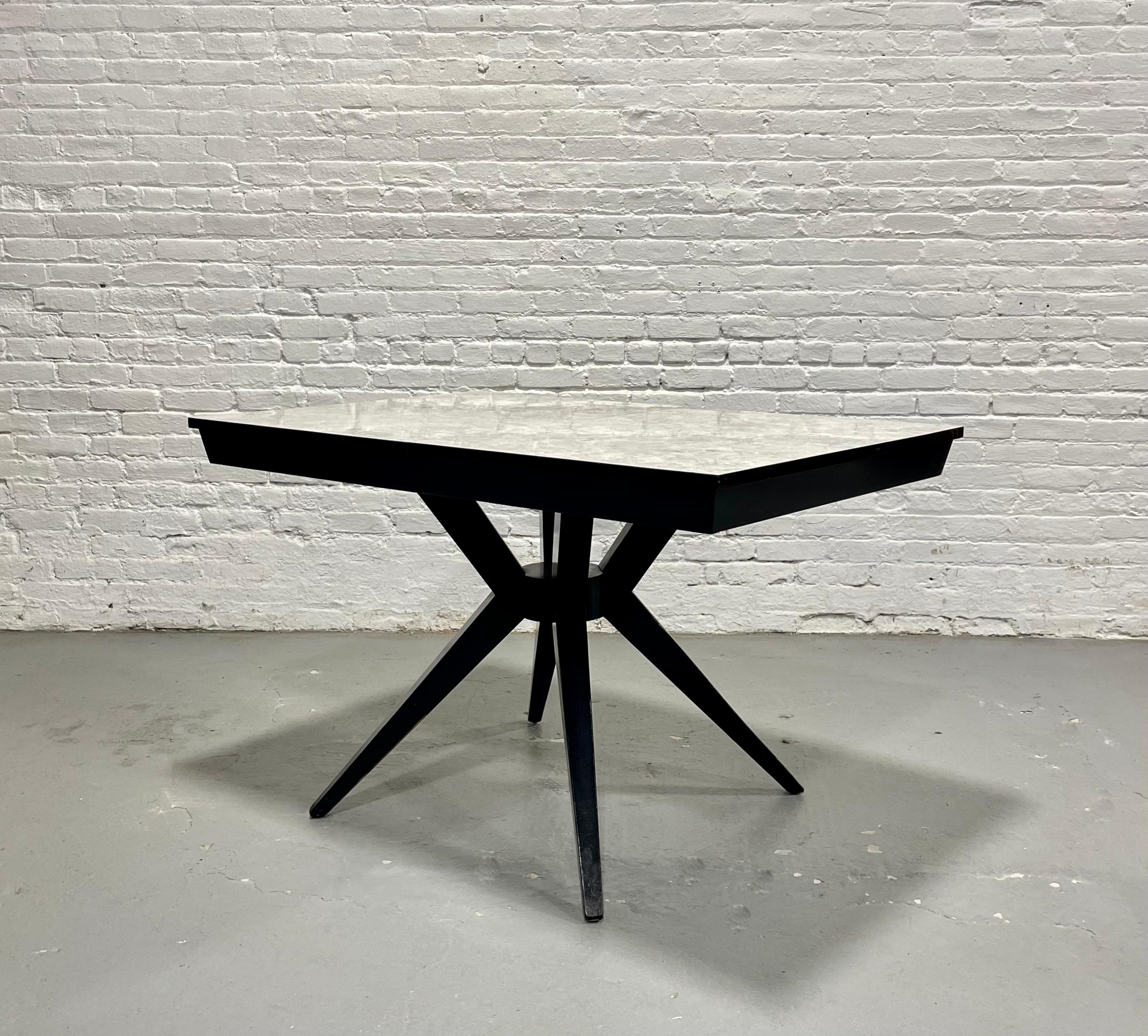 Mid-Century Modern Atomic Mid Century Modern Ebonized Dining Set – Table + 4 Chairs, c. 1950s For Sale
