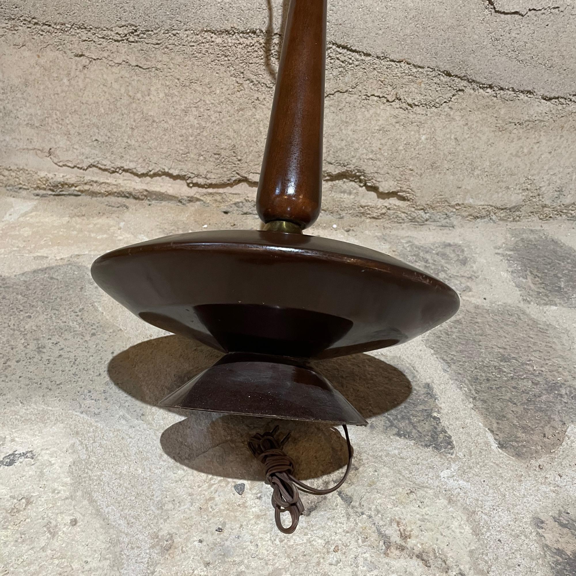 Mexican Atomic Modern Mahogany Genie Lamp Flying Saucer Base 1950s, Mexico For Sale