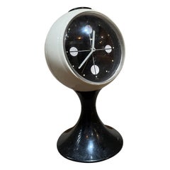 Atomic Modern Westclox Vintage Tulip Pedestal Clock Black & White, 1960s