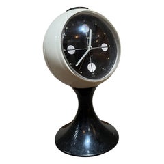 Atomic Modern Westclox Vintage Tulip Pedestal Clock Black & White:: 1960s