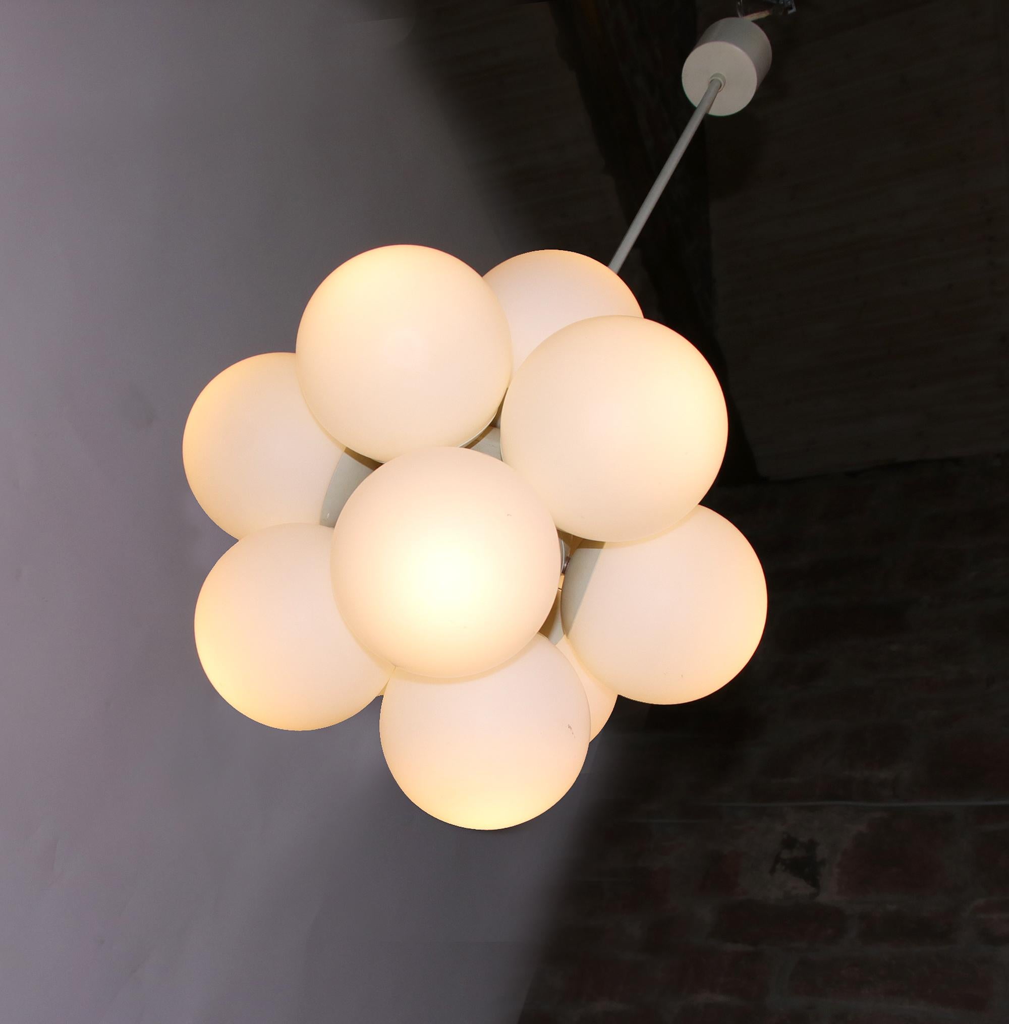 German Gorgeous 1970s Mid-Century Modernist Chandelier by Kaiser Leuchten For Sale