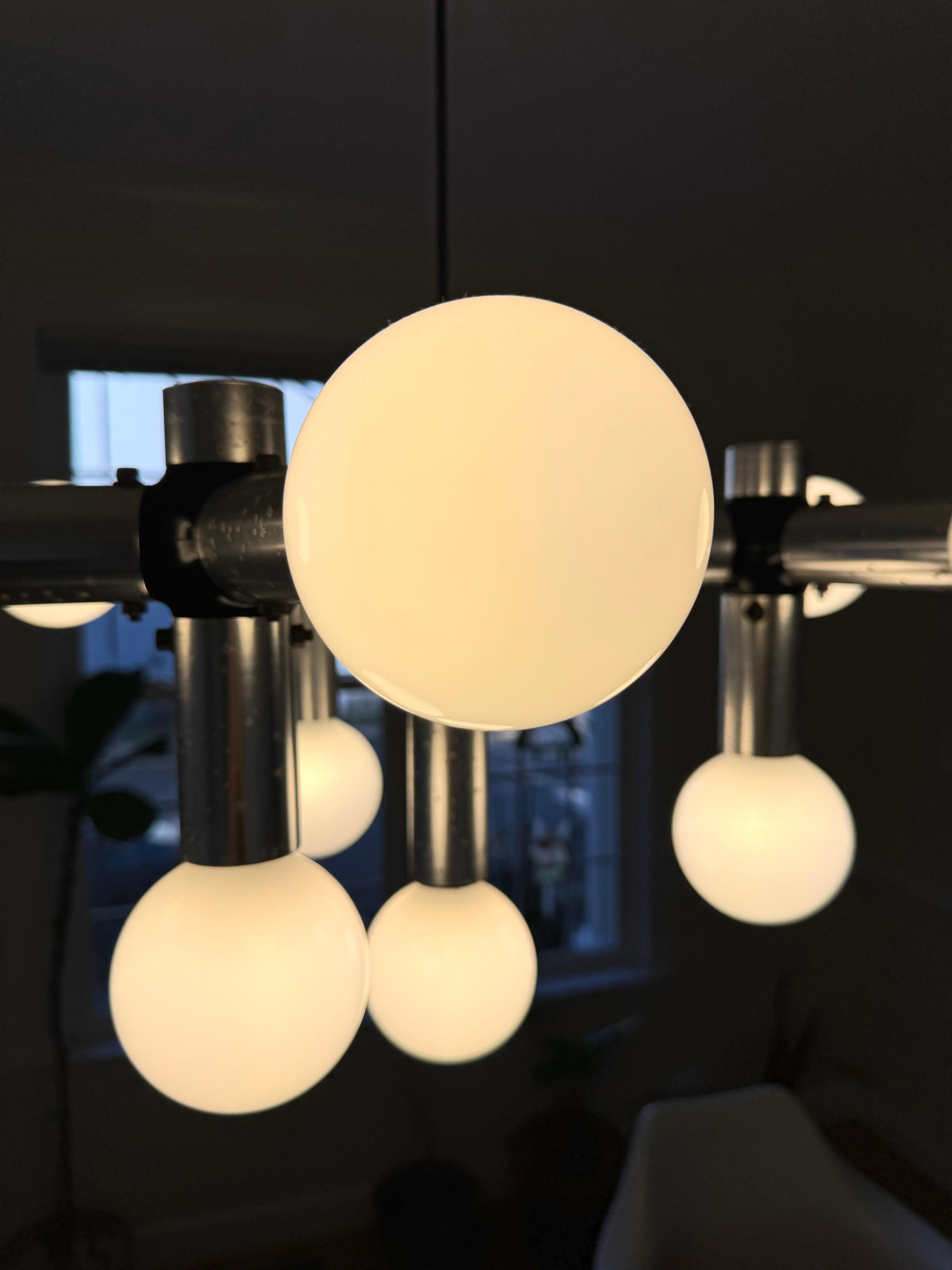 Chrome Atomic Pendant Lamp by Trix & Robert Haussmann for Swiss Lamp International 