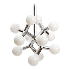 Lustre suspendu atomique de Kalmar, chrome poli, 1970, l'un des quatre