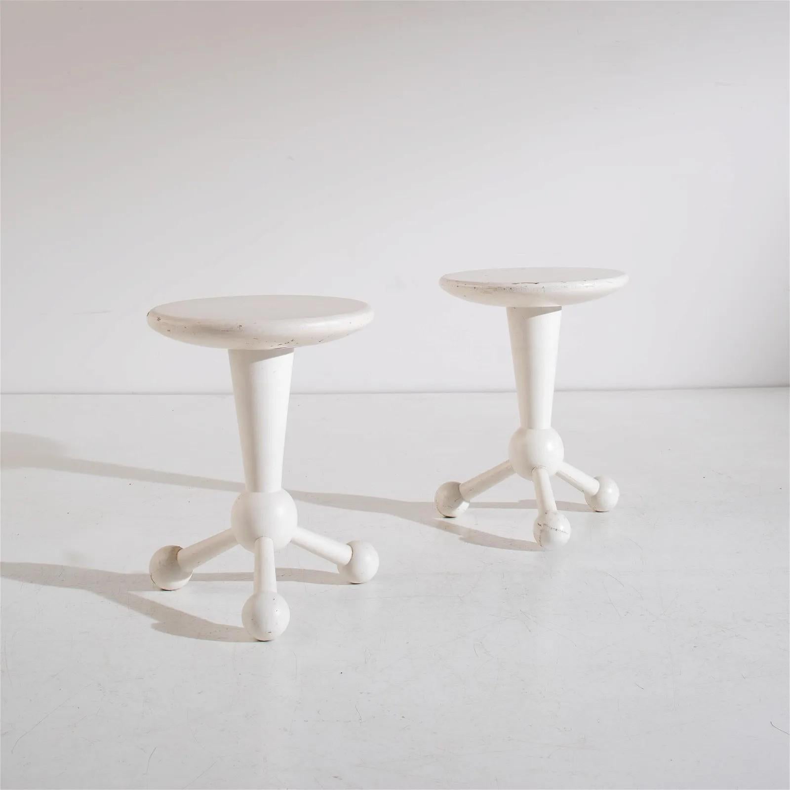 Italian stools from the 1980s represent a unique era in design where boldness, experimentation, and a touch of extravagance were prevalent. 

These stools reflect the vibrant and eclectic style of the time, characterised by geometric shapes.

Price
