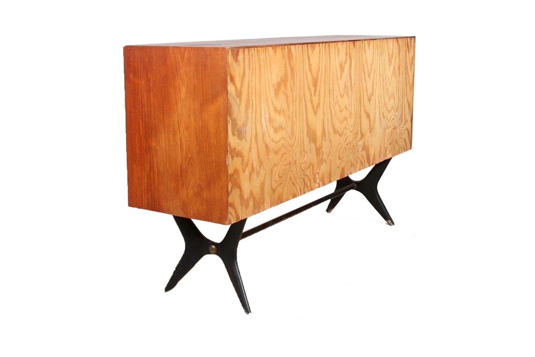 20th Century Atomic Swedish Modern Credenza in Teak For Sale
