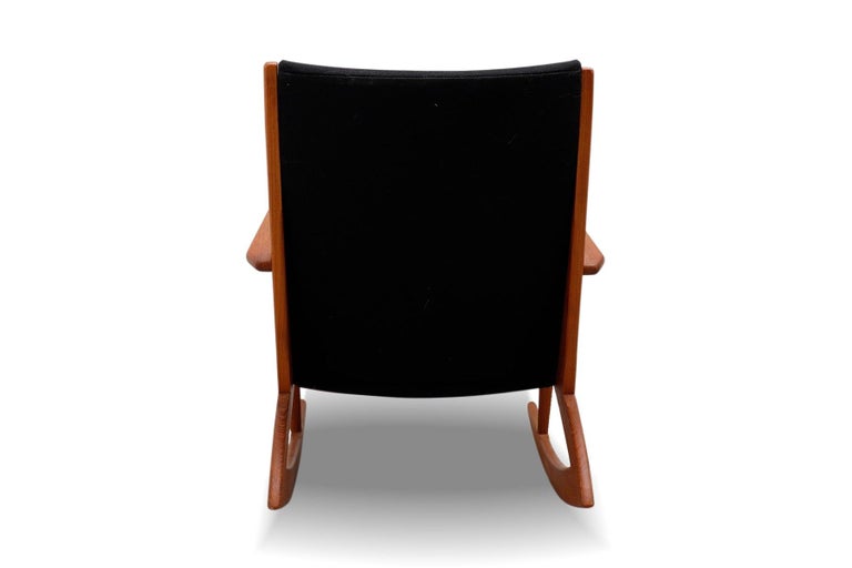 Danish Atomic Teak Rocking Chair By Holger Georg Jensen For Sale