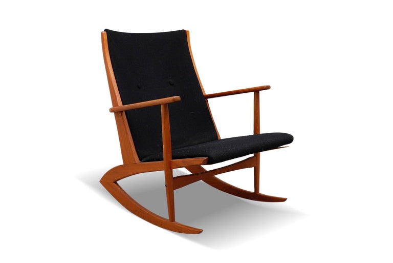 20th Century Atomic Teak Rocking Chair By Holger Georg Jensen For Sale