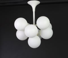 Atomic White Chandelier by Max Bill for Temde, Switzerland, 1960s