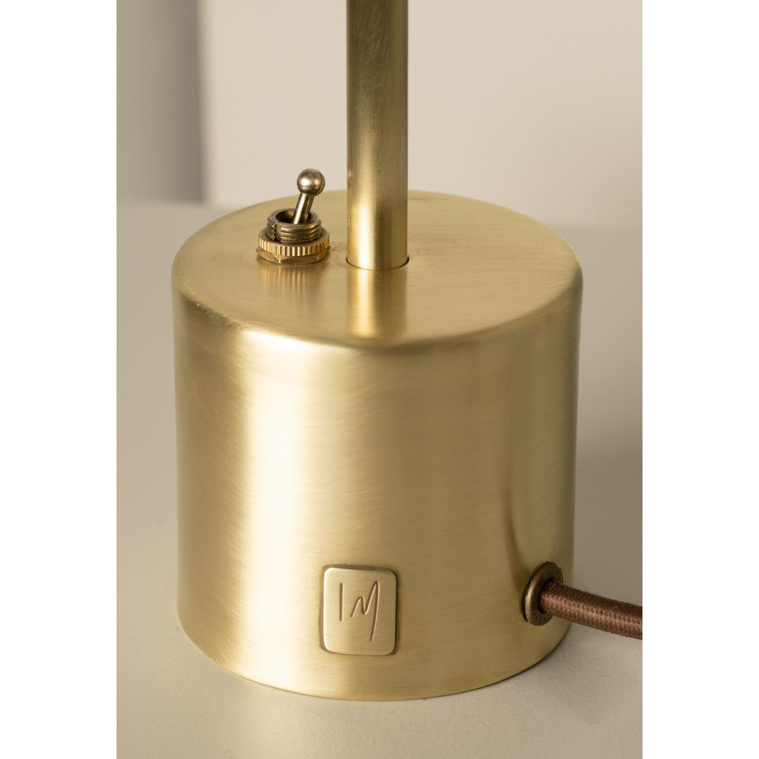Post-Modern Átomo Coffee Blown Glass and Brass Table Lamp by Isabel Moncada For Sale