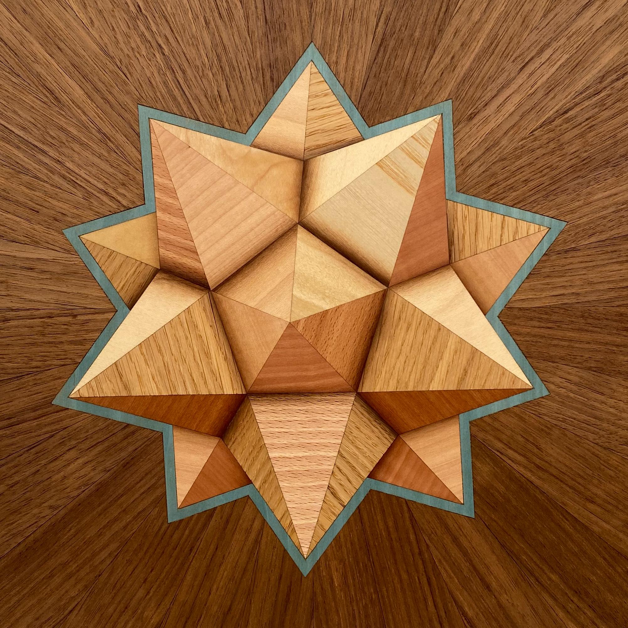 This recent artwork from the w o o d p o p studio is an example of the type of modern marquetry that w o o d p o p is becoming synonymous with. Since its inception 10 years ago - the studio has specialised in marquetry and inlay work; meticulous