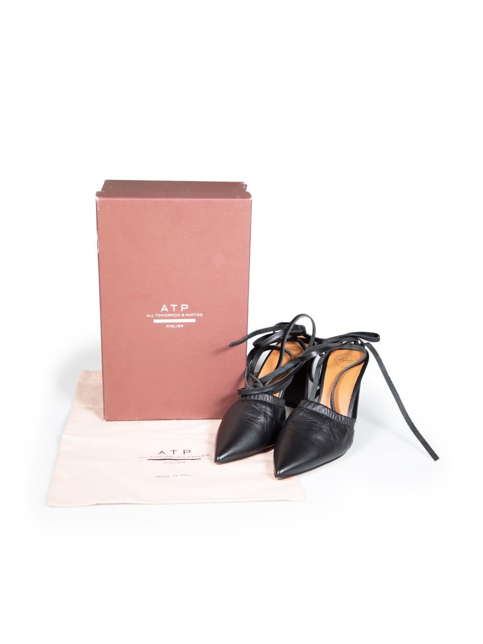 ATP Atelier Chaussures à talons pointus en cuir noir Maida Taille IT 38 en vente 4