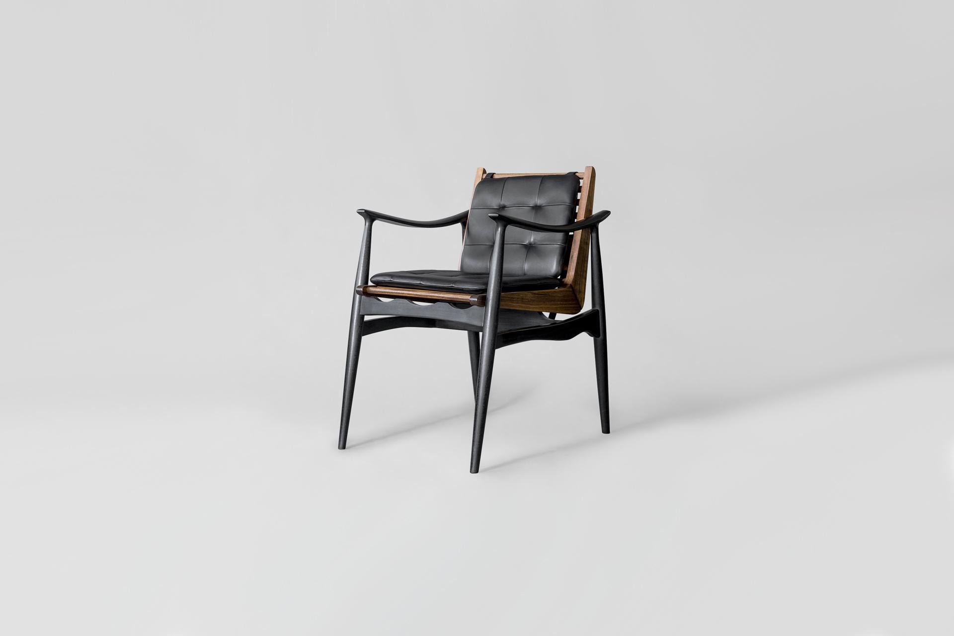 Atra dining chair by Atra Design
Dimensions: D 59.3 x W 57 x H 78.1 cm
Materials: leather, mahogany, charcoal walnut

Atra Design
We are Atra, a furniture brand produced by Atra form a mexico city–based high end production facility that also