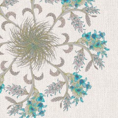Atra Flower Wallpaper Geometric Botanical in Natural